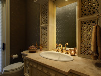 Travertine Powder room