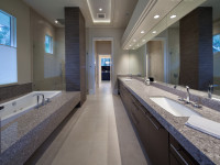 Silestone Alpina White Master Bath and Tub Deck