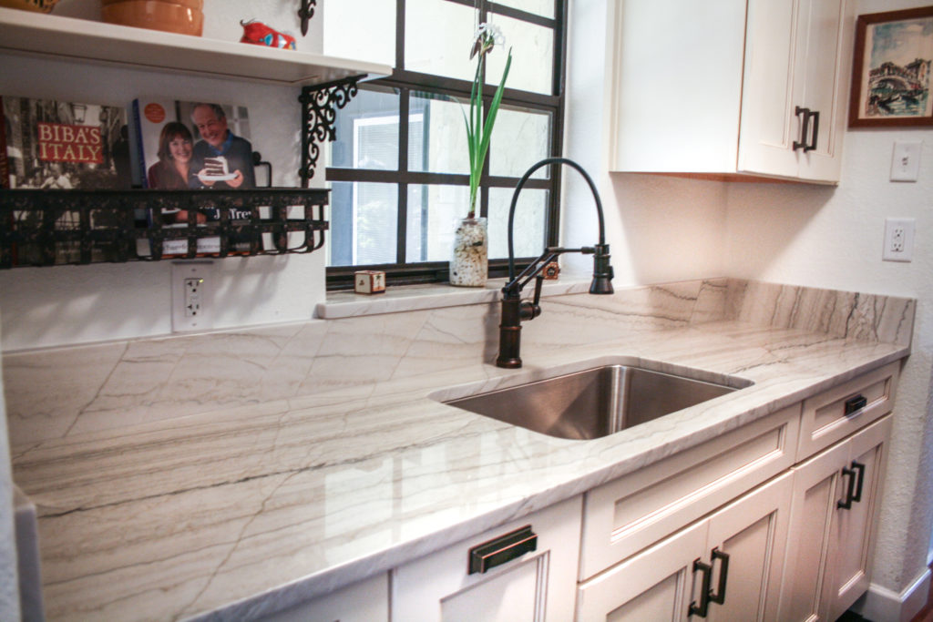 White Macabus Galley Kitchen