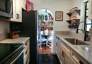 White Macabus Galley Kitchen