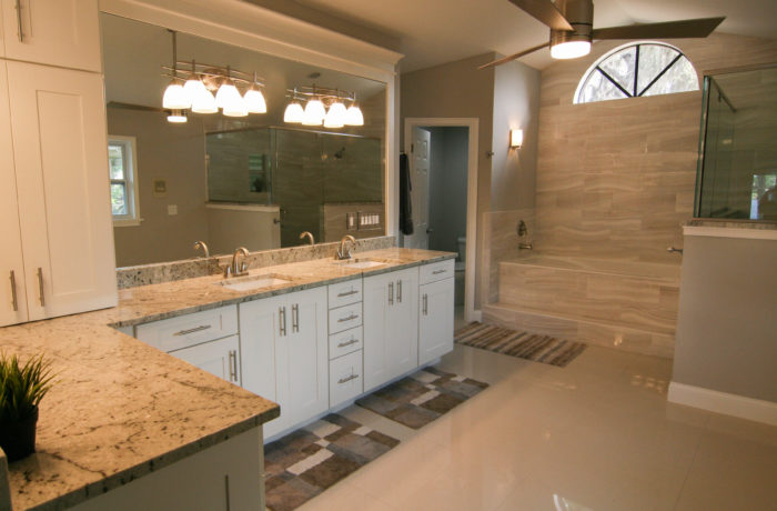 White Marfina Master Bath