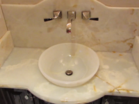 White Onyx Drop In Vessel Sink